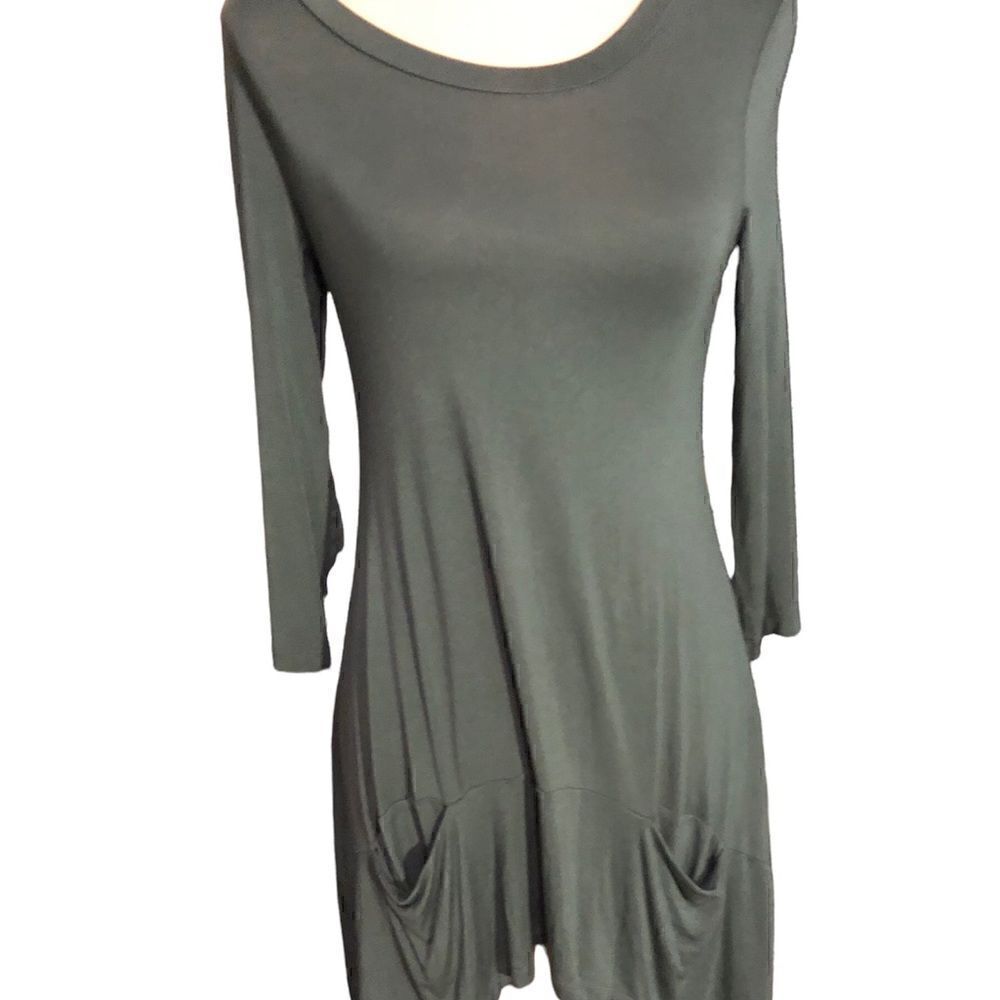 LOGO By Lori Goldstein Draped Long Sleeve Asymmetrical Tunic